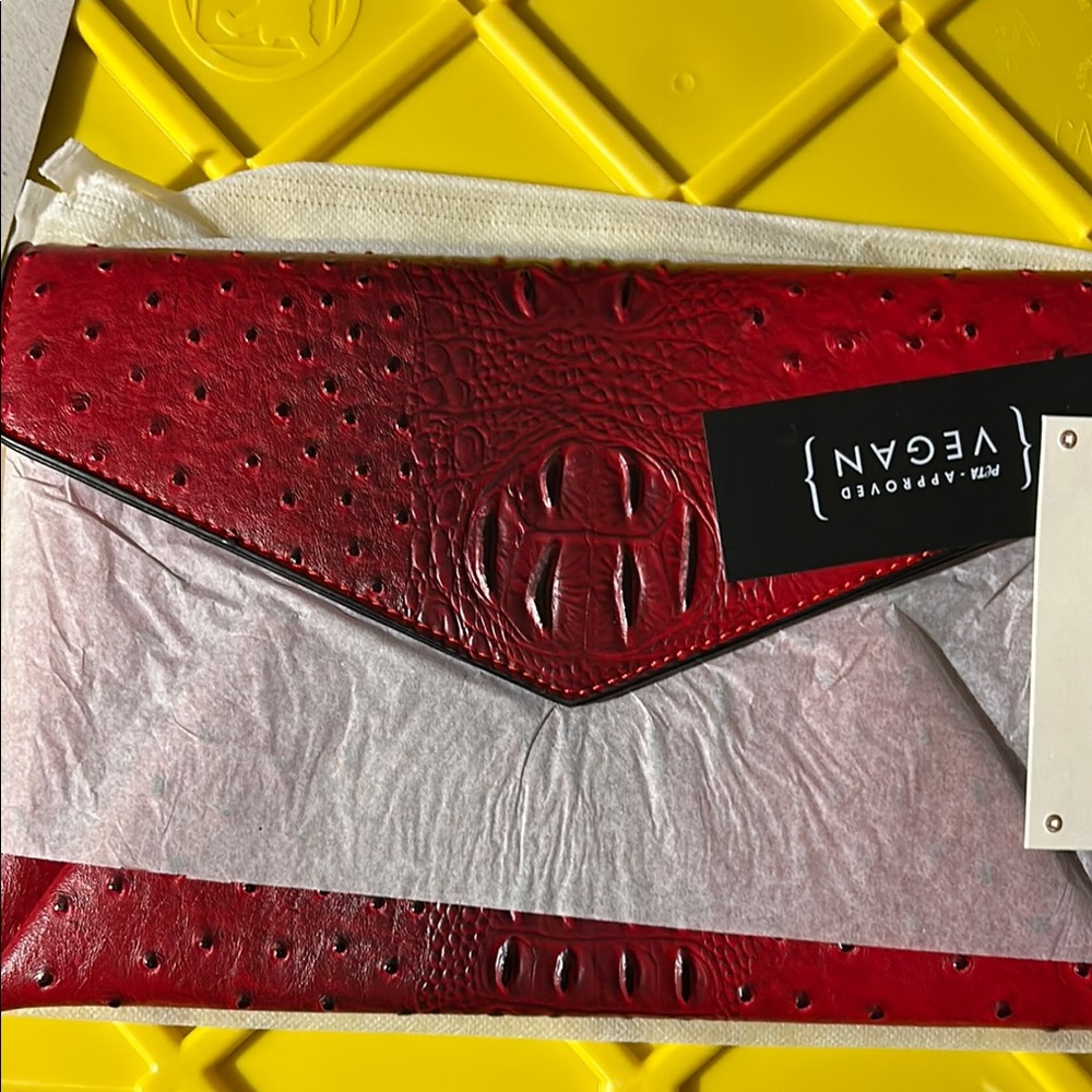 Vegan Red Clutch Bag